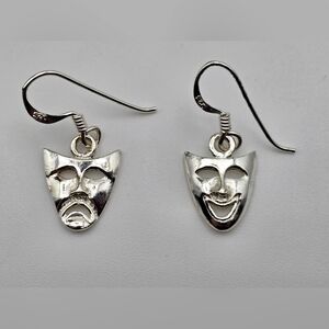 Sterling Silver Comedy Earrings Vintage